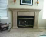 Family Room Fireplace Light Faux Stone